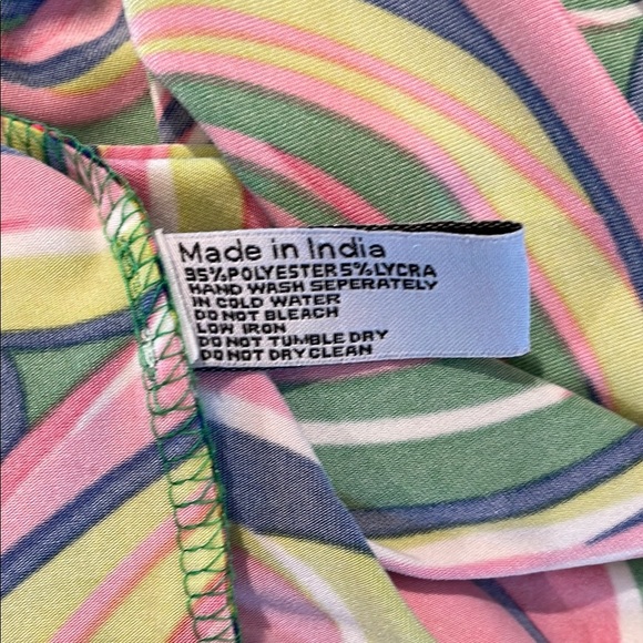 BUCKHEAD BETTIES Yellow and Pink Long Sleeve Scoop Neck Sundress - Picture 6 of 7